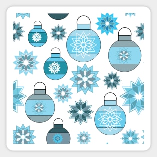 Ornaments and Snowflakes Christmas Holiday Pattern Sticker